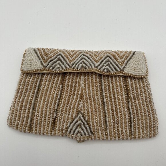 Vtg Jacqueline Mode Bag Clutch Purse Glass Seed Pearl‎ Beaded Art Deco 4x6.5" - Picture 7 of 9